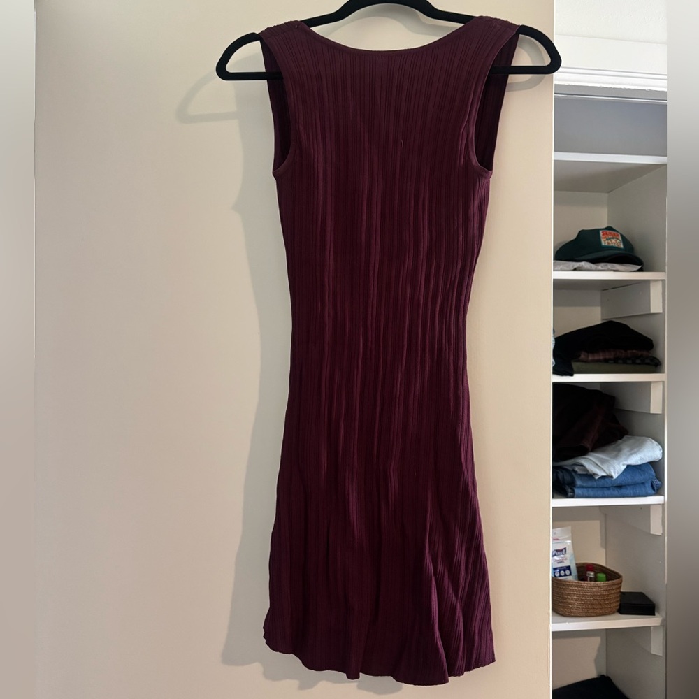 Princess Polly Sleeveless Ribbed Midi Dress - Wine